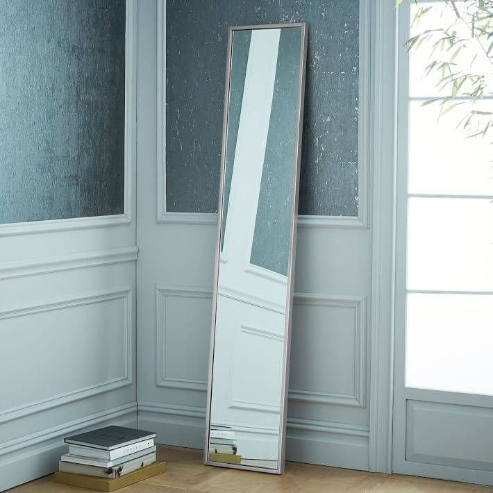 Metal Framed Narrow Floor Mirror | West Elm Throughout Framed Floor Mirrors (Photo 6 of 15)