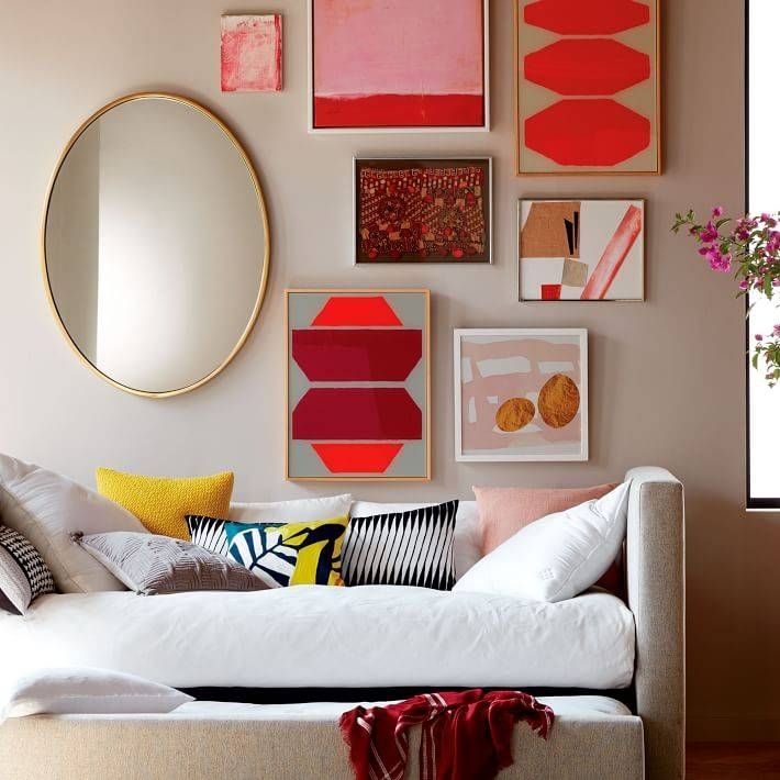 Metal Framed Oval Wall Mirror – Antique Brass | West Elm With Regard To Orange Framed Wall Mirrors (View 13 of 15)