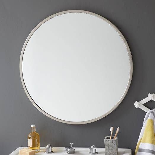 Metal Framed Round Wall Mirror | West Elm In Metal Frame Wall Mirrors (View 12 of 15)