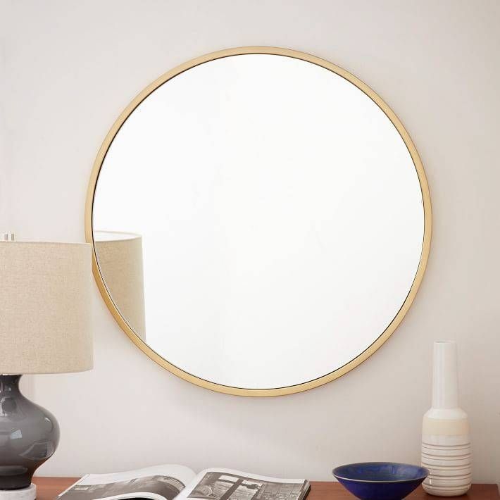 Metal Framed Round Wall Mirror | West Elm Intended For Round Metal Wall Mirrors (View 3 of 15)