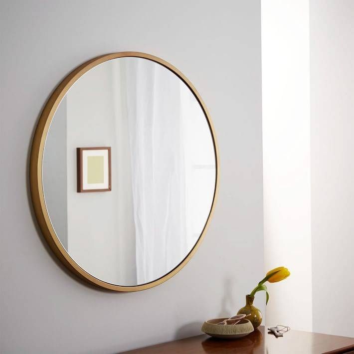 Metal Framed Round Wall Mirror | West Elm Regarding Metal Framed Wall Mirrors (Photo 7 of 15)