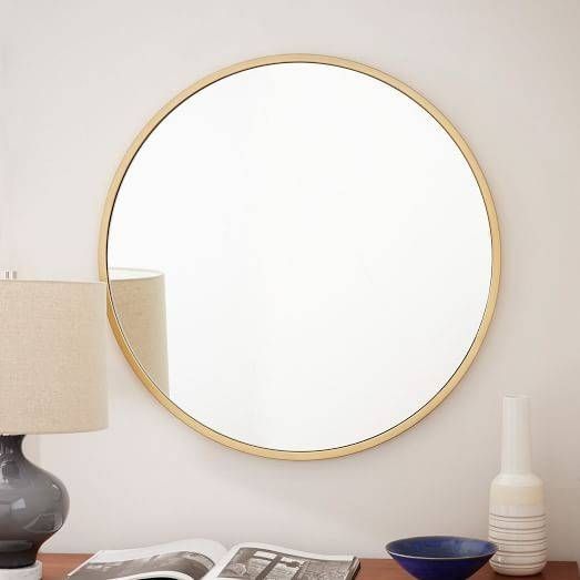 Metal Framed Round Wall Mirror | West Elm Throughout Metal Frame Wall Mirrors (Photo 10 of 15)