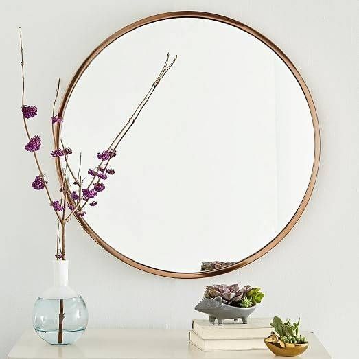Metal Framed Round Wall Mirror | West Elm With Round Metal Wall Mirrors (Photo 14 of 15)