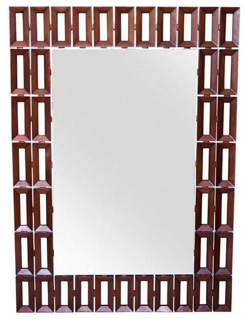 Mid Century Inspired Wood Cut Out Mirror – $2,070 Est. Retail Within Mid Century Wall Mirrors (Photo 14 of 15)