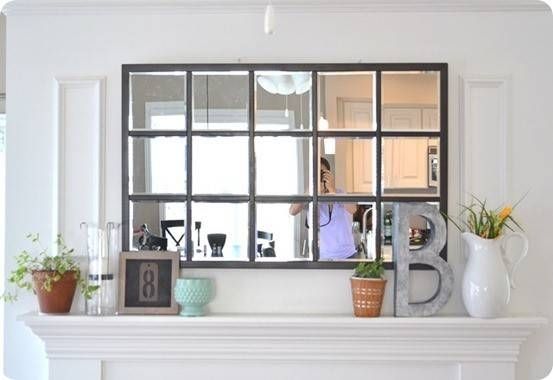 Mirror Mirror On The Mantel {diy Multipanel Mirror} Pertaining To Multi Panel Wall Mirrors (View 4 of 15)