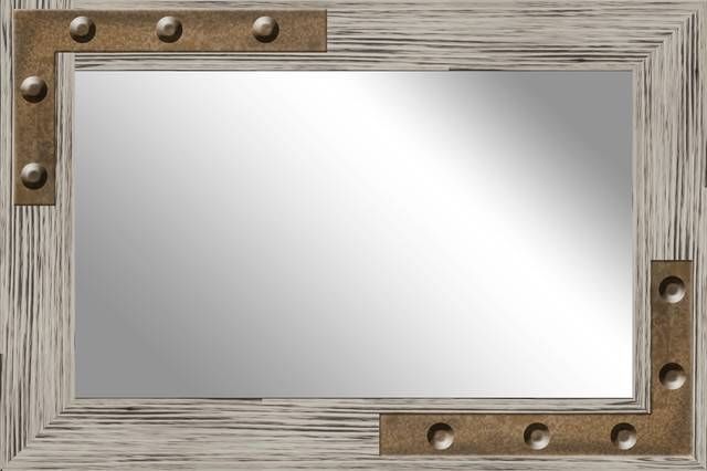 Mirror With Studs – Industrial – Wall Mirrors  Ptm Images Pertaining To Studded Wall Mirrors (View 2 of 15)