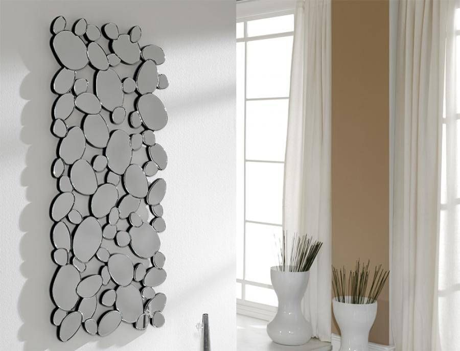 Modern Many Pebbles Shaped Rectangular Wall Mirror Inside Modern Rectangular Wall Mirrors (Photo 14 of 15)
