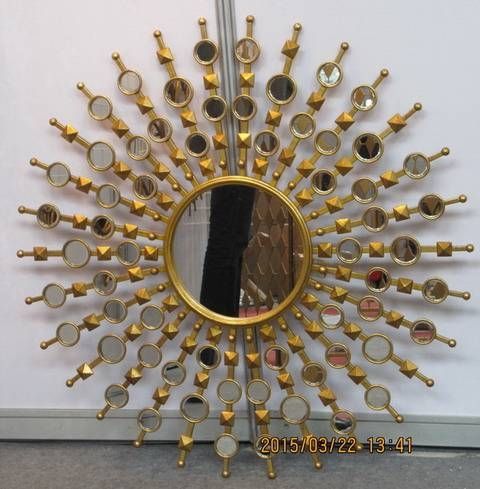 Mr 2q0142 Metal Frame Wall Decorative With Gold Sun Wall Mirror In With Sun Wall Mirrors (View 5 of 15)