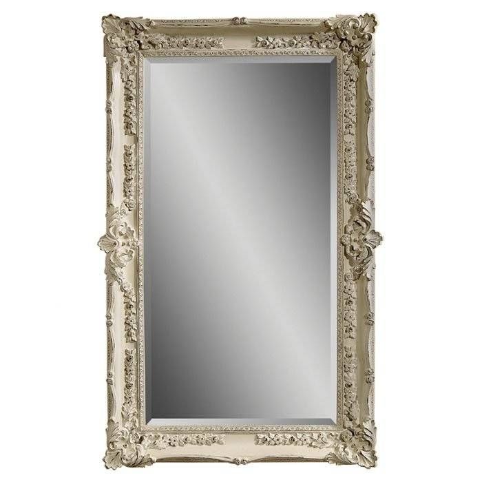 One Allium Way Rectangle Antique White Rubbed Wall Mirror Intended For Antique White Wall Mirrors (View 13 of 15)