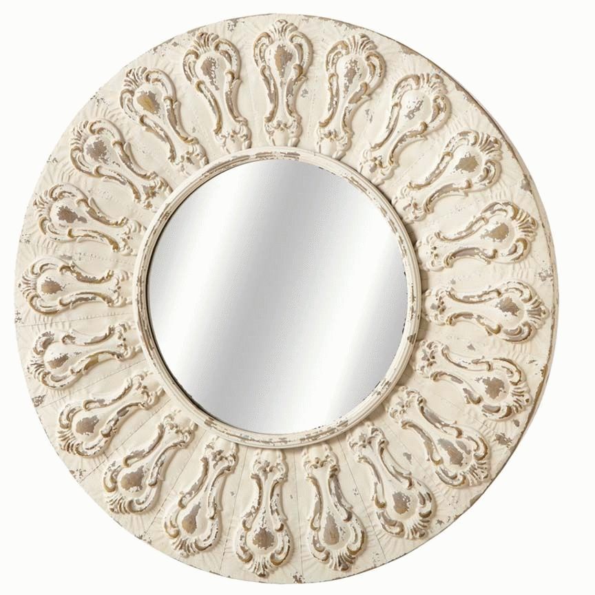 Ornate Ivory Wall Mirror – 124041 With Ivory Wall Mirrors (View 12 of 15)