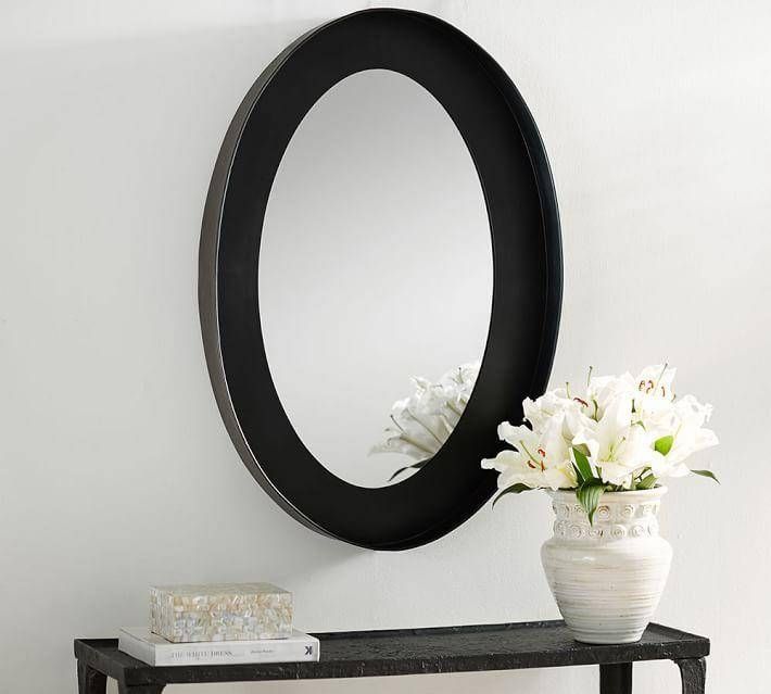 Oval Frame Wall Mirror Within Modern Black Wall Mirrors (Photo 7 of 15)