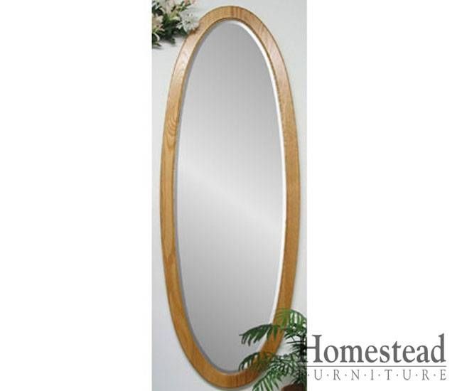 Oval Wall Mirror W/ Wood Frame In Antique Oval Wall Mirrors (View 5 of 15)