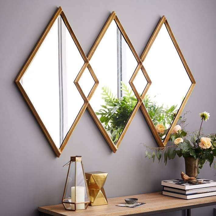 Overlapping Diamonds Mirror | West Elm Throughout Small Diamond Shaped Mirrors (Photo 13 of 15)