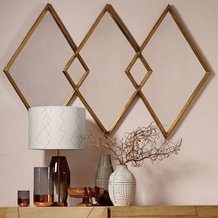 Overlapping Diamonds Mirror | West Elm With Regard To Small Diamond Shaped Mirrors (View 6 of 15)