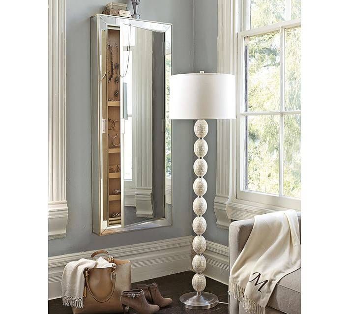 Park Mirrored Jewelry Closet | Pottery Barn For Jewelry Wall Mirrors (Photo 10 of 15)