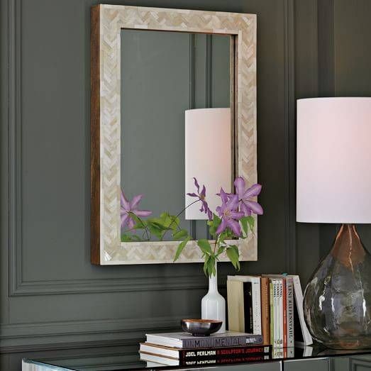 Parsons Small Wall Mirror – Bone Inlay | West Elm Intended For Small Wall Mirrors (View 7 of 15)
