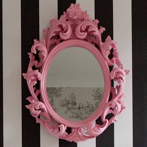Pink Mirror On The Wall On We Heart It In Pink Wall Mirrors (Photo 1 of 15)