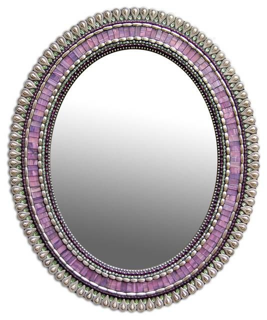 Purple Drop – Contemporary – Wall Mirrors  Zetamari Mosaic Pertaining To Purple Wall Mirrors (Photo 1 of 15)