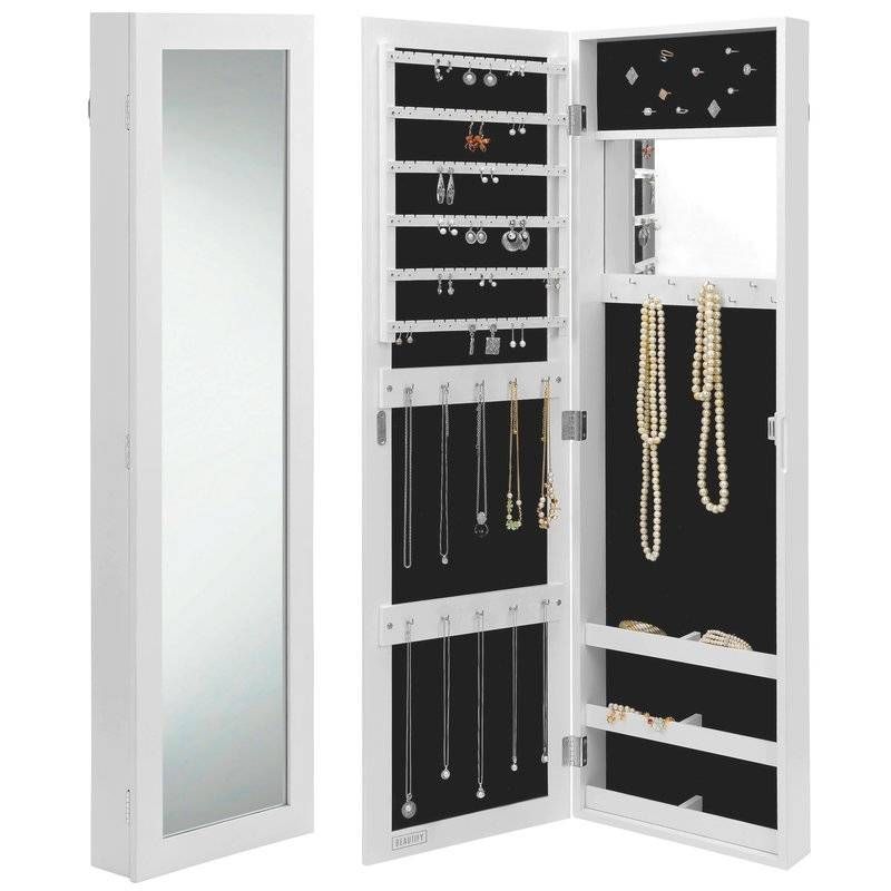 Rebrilliant Wall Mounted Jewelry Armoire With Mirror & Reviews Within Jewelry Armoire Wall Mirrors (Photo 9 of 15)