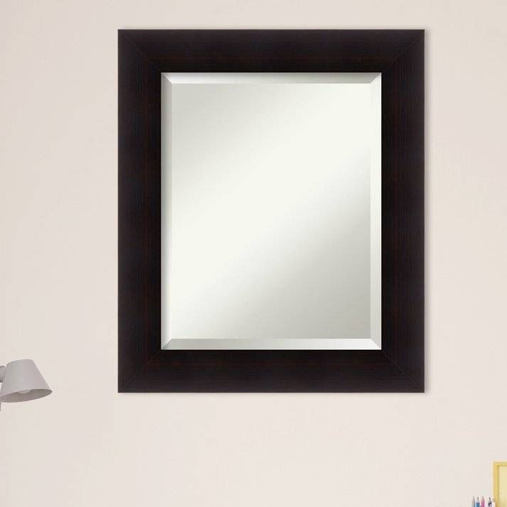 Red Barrel Studio Flat Espresso Frame Rectangle Accent Wall Mirror Inside Espresso Wall Mirrors (Photo 3 of 15)