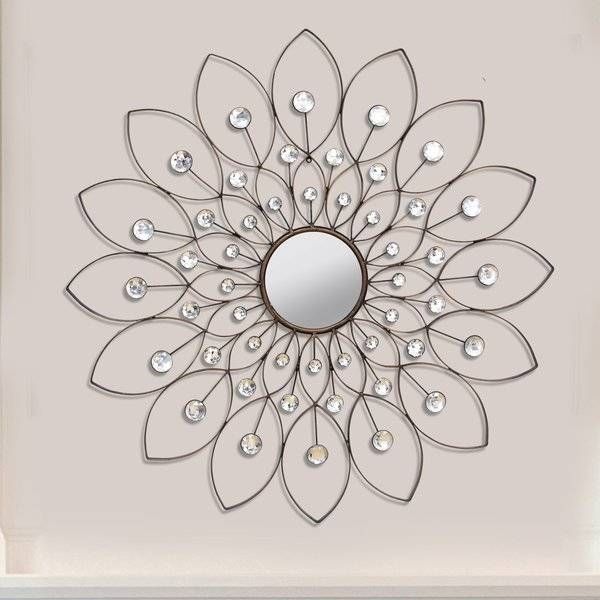 Rosdorf Park Bruckdale Decorative Flower Wall Mirror & Reviews Throughout Flower Wall Mirrors (View 2 of 15)