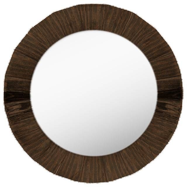 Round Wall Mirror – Rustic – Wall Mirrors  Ptm Images For Brown Wall Mirrors (View 1 of 15)