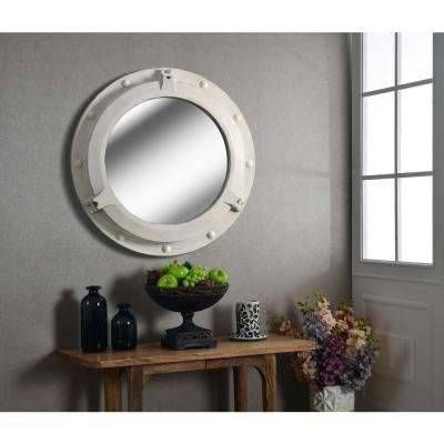 Round – White – Mirrors – Wall Decor – The Home Depot For Round White Wall Mirrors (Photo 15 of 15)