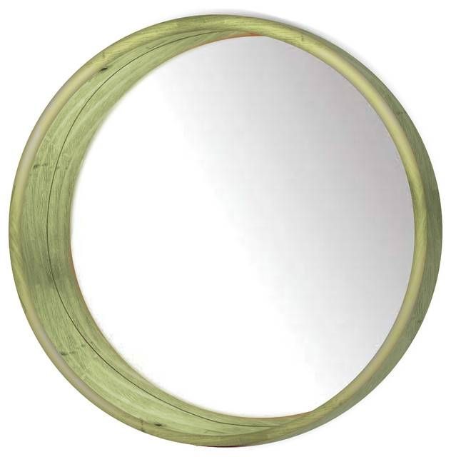 Round Wooden Wall Mirror – Wall Mirrors  Ptm Images Throughout Wooden Wall Mirrors (View 6 of 15)