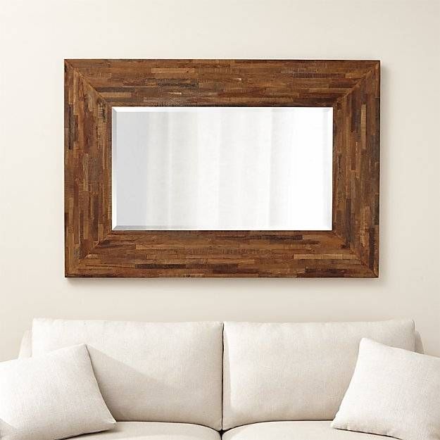 Seguro Natural Wood Wall Mirror | Crate And Barrel With Regard To Oblong Wall Mirrors (View 14 of 15)