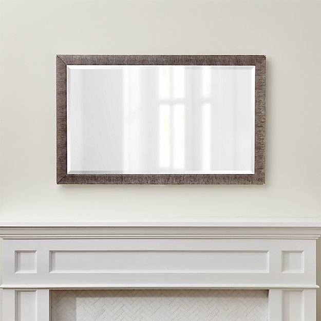 Silver Birch Rectangular Wall Mirror | Crate And Barrel With Oblong Wall Mirrors (View 1 of 15)