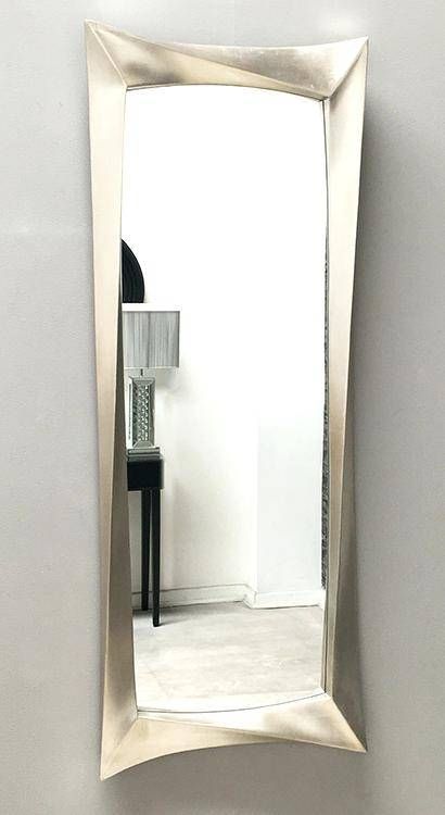 Silver Long Wall Mirror Ceret 168 X 64cm Long Thin Wall Mirror Uk With Long Thin Wall Mirrors (View 3 of 15)