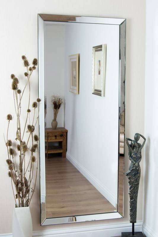 Simple Bathroom Decoration Using Rectangular Vertical Glass Silver Inside Vertical Wall Mirrors (Photo 1 of 15)