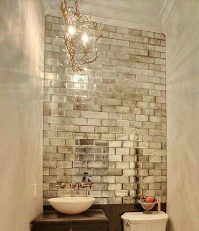 Small Baths With Big Impact | Mirror Tiles, Mercury Glass And Glass In Mercury Glass Wall Mirrors (Photo 3 of 15)