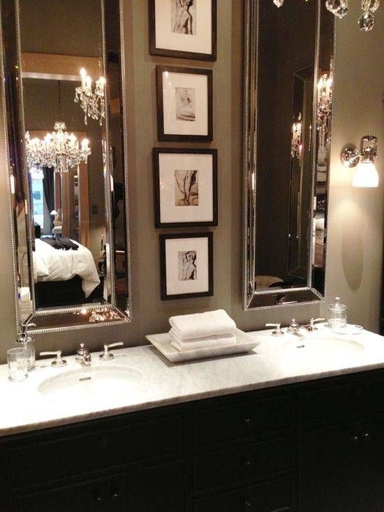 Small But Mighty: 100 Powder Rooms That Make A Statement | Tall With Tall Bathroom Mirrors (View 12 of 15)