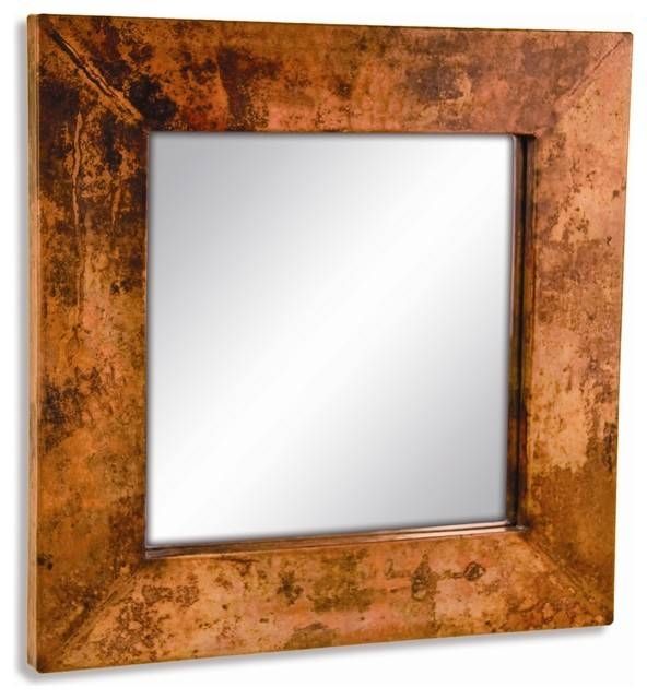 Small Square Copper Mirror – Wall Mirrors  Timeless Wrought Iron In Small Wall Mirrors (View 12 of 15)