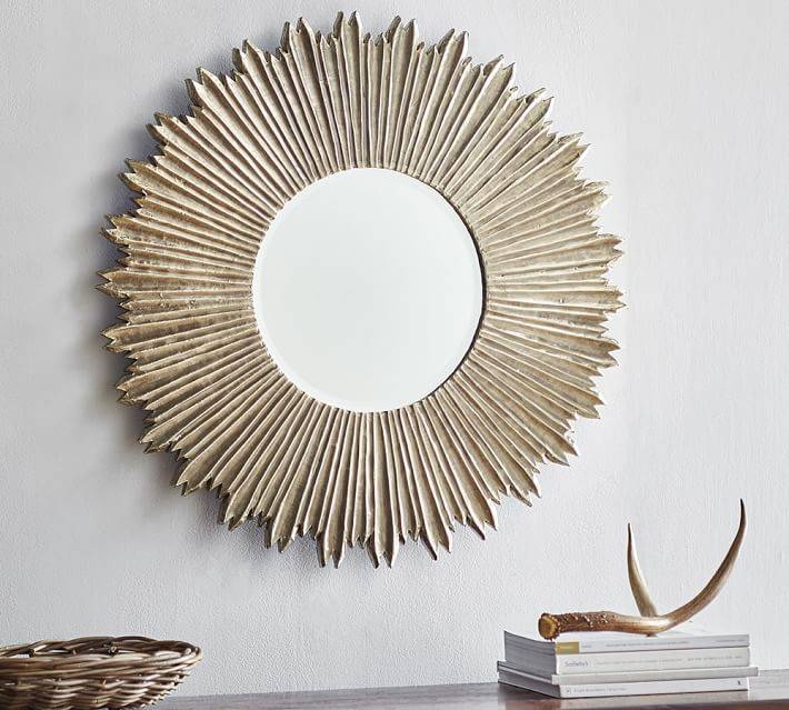 Soleil Wall Mirror | Pottery Barn Inside Decorative Wall Mirrors (Photo 1 of 15)