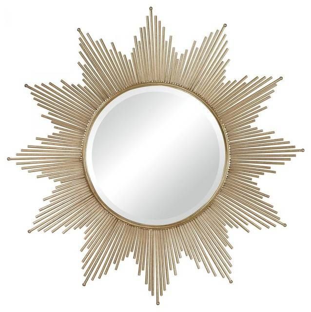 Sterling Industries Gold Leaf Churchfield Starburst 41" Wall Throughout Starburst Wall Mirrors (Photo 3 of 15)