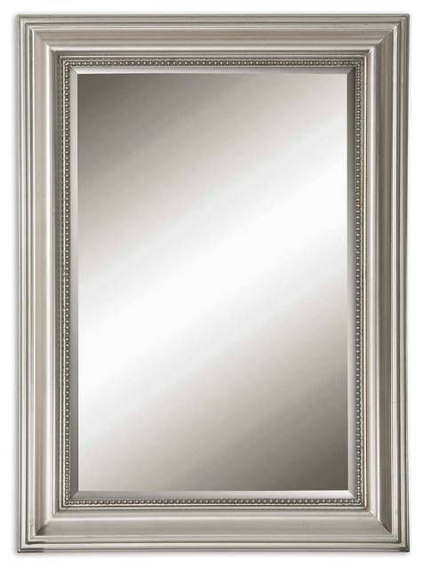 Stuart Silver Beaded Mirror – Traditional – Wall Mirrors – Throughout Silver Beaded Wall Mirrors (View 4 of 15)