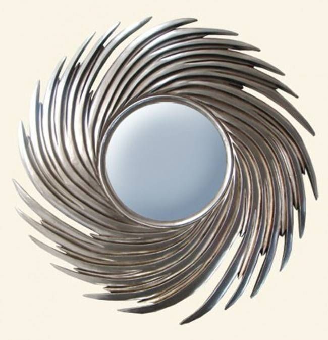 Swirl Framed Silver Sunburst Mirror (View 2 of 15)