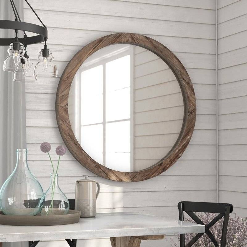 Union Rustic Booker Round Wood Wall Mirror & Reviews | Wayfair Intended For Round Wood Wall Mirrors (View 4 of 15)