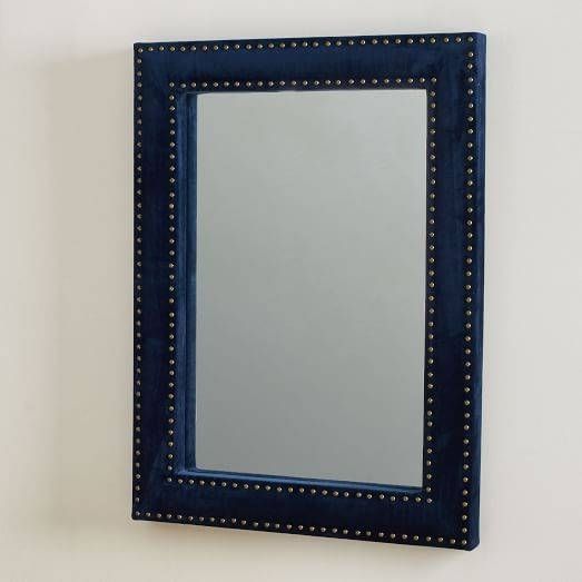 Upholstered Wall Mirror – Ink Blue Velvet | West Elm For Blue Wall Mirrors (View 5 of 15)