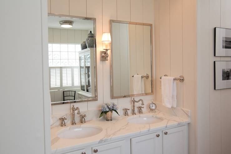 Vertical Wall Panels – Cottage – Bathroom – Lauren Leonard Interiors Regarding Vertical Wall Mirrors (Photo 10 of 15)
