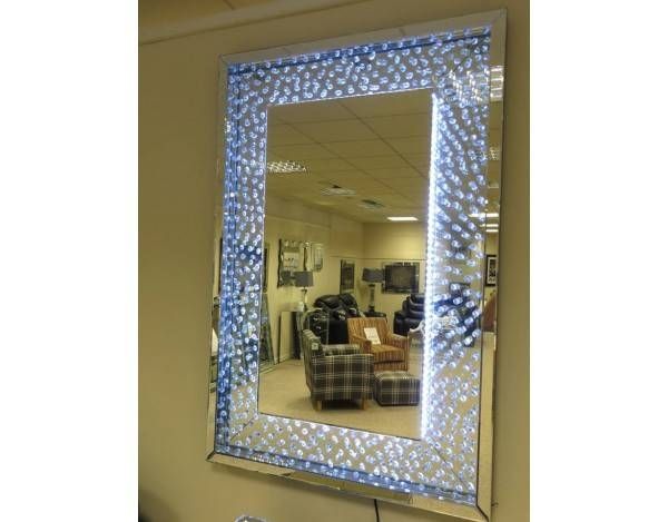 Wall Mirror Light, Crystal Wall Mirrors With Frames Crystal Wall Pertaining To Led Wall Mirrors (View 6 of 15)