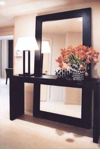 Wall Mirrors ~ Black Framed Round Wall Mirror Large Black Framed Regarding Large Black Framed Wall Mirrors (View 11 of 15)