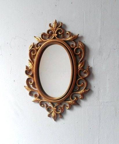 Wall Mirrors ~ Gold Framed Beveled Wall Mirror Gadsden Floral Intended For Small Gold Wall Mirrors (View 5 of 15)