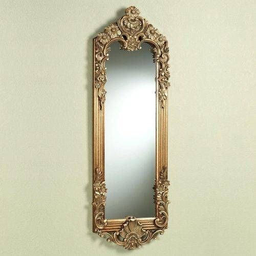 Wall Mirrors ~ Gold Framed Beveled Wall Mirror Gadsden Floral Throughout Small Gold Wall Mirrors (Photo 6 of 15)