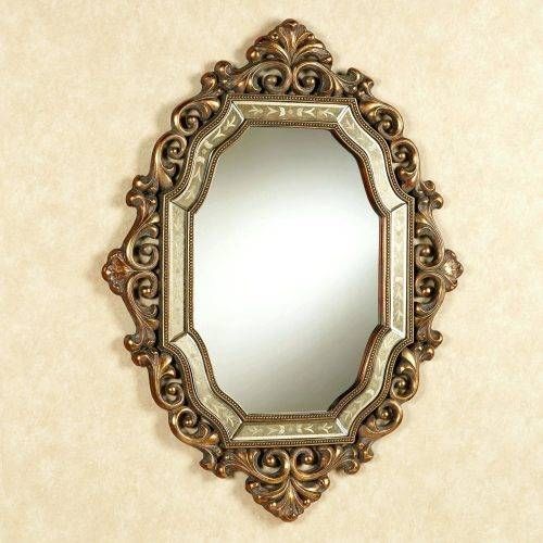 Wall Mirrors ~ Gold Framed Beveled Wall Mirror Gadsden Floral With Regard To Small Gold Wall Mirrors (View 12 of 15)