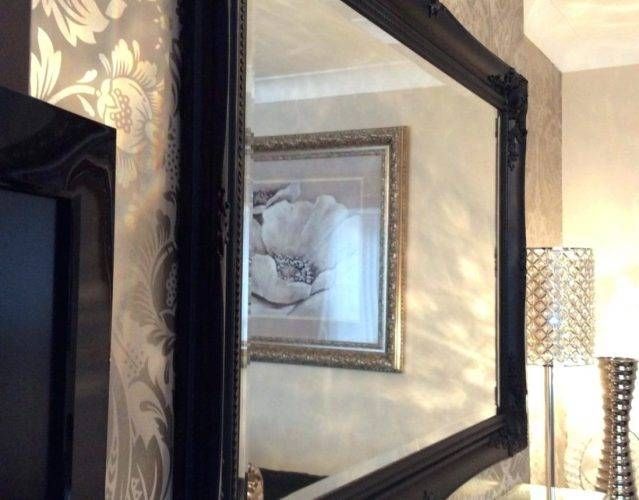 Wall Mirrors ~ Large Black Framed Wall Mirror Black Wood Framed Pertaining To Large Black Framed Wall Mirrors (View 7 of 15)