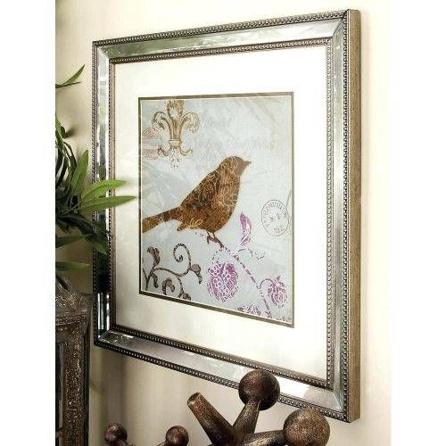 Wall Mirrors ~ Modern Mirror Framed Birds Wall Art Mirrored Bird Throughout Bird Wall Mirrors (Photo 9 of 15)