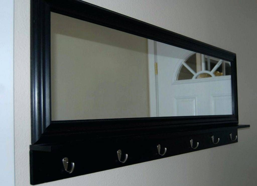Wall Mirrors ~ White Mirror With Shelf And Hooks Entryway Mirror For Wall Mirrors With Shelf And Hooks (View 13 of 15)